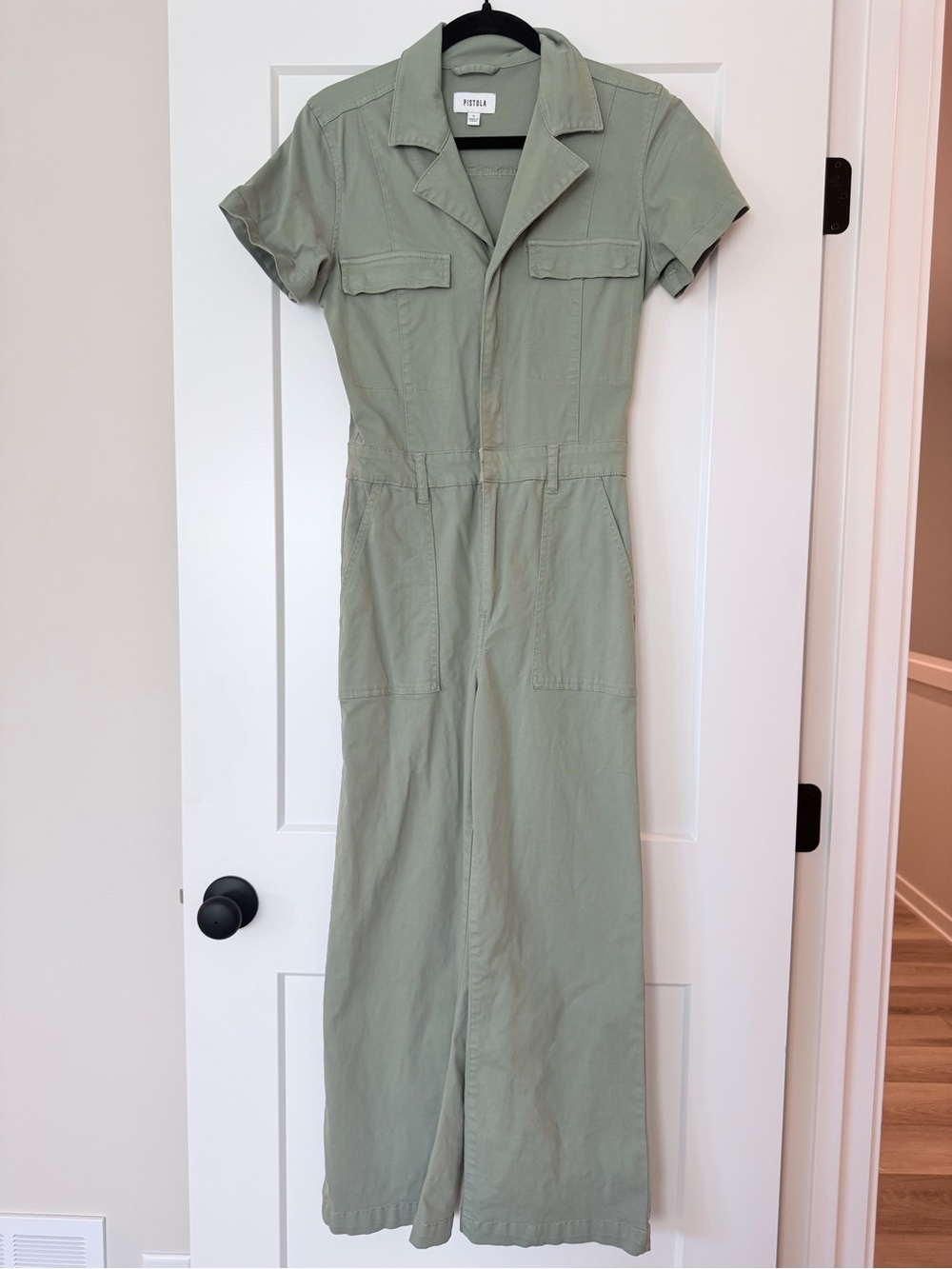 pistola Sage Green Short-Sleeve Utility Jumpsuit